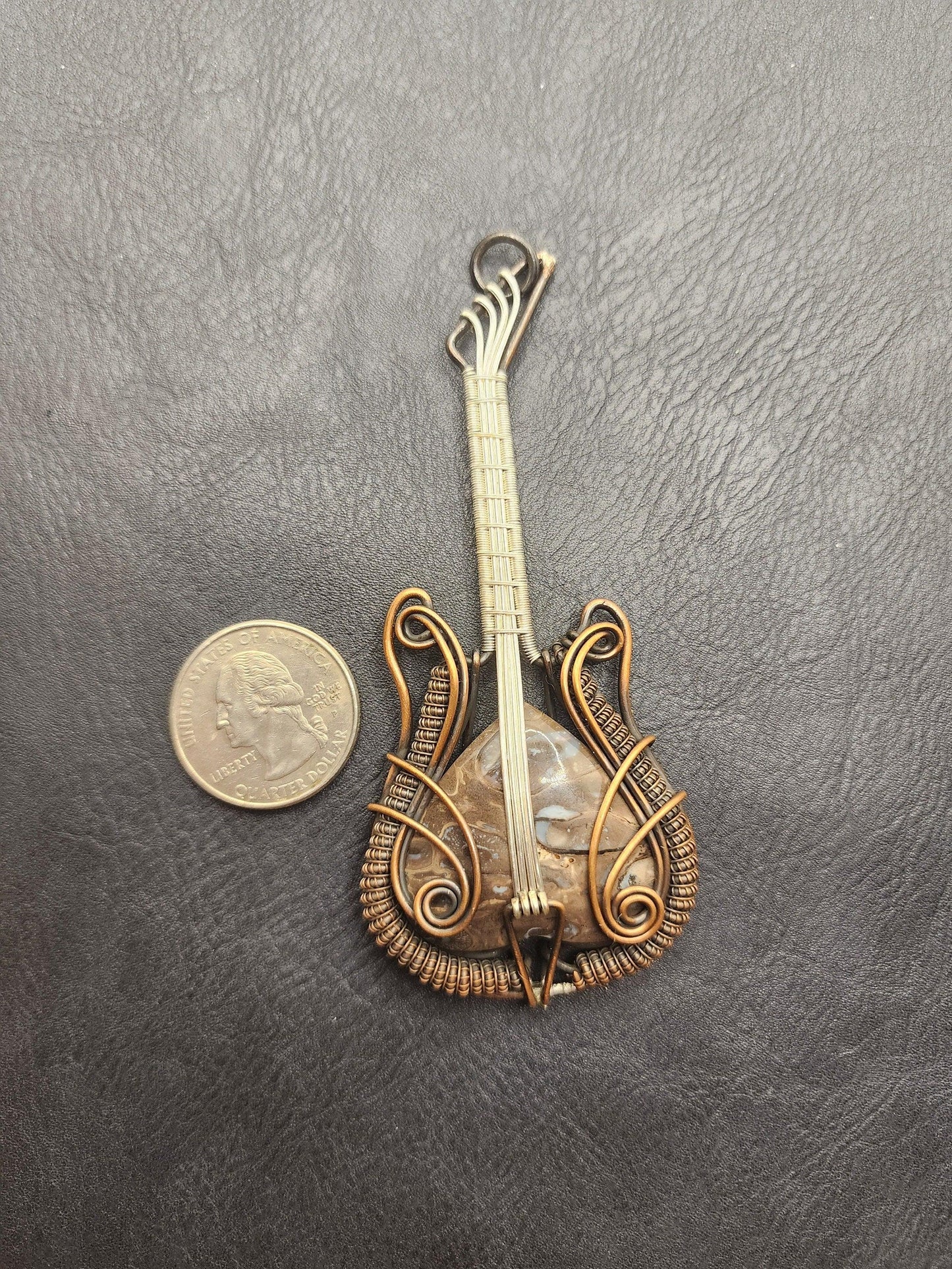 Wire Wrapped guitar with Jasper stone - Beaunique Boutique